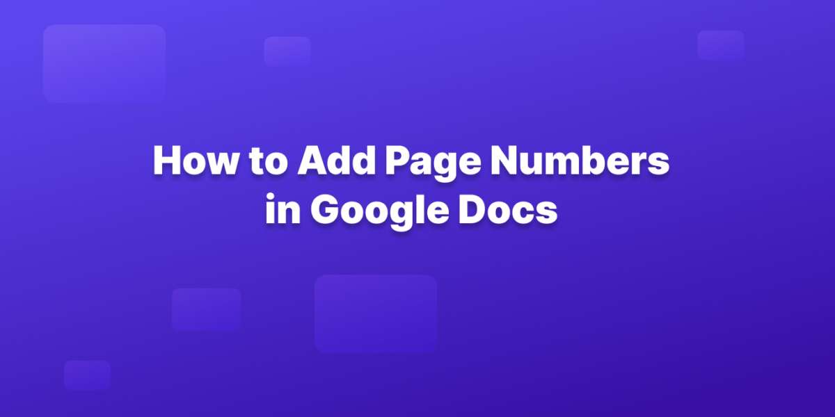 add page numbers google docs