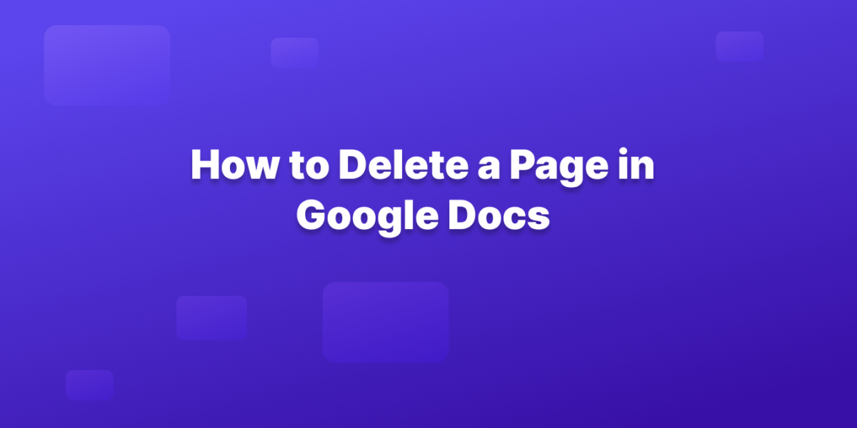 delete page in google docs