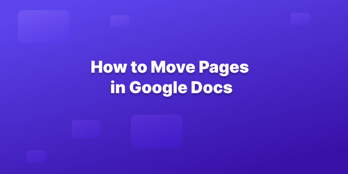 move pages in google docs